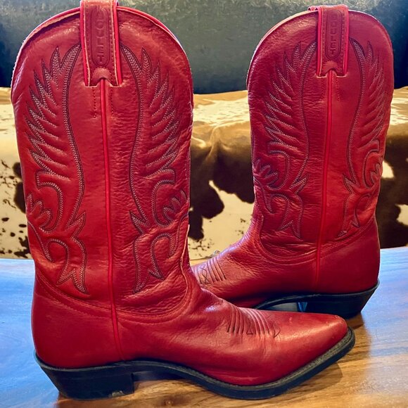 Boulet Red Cowboy Boots 9C - Picture 1 of 16